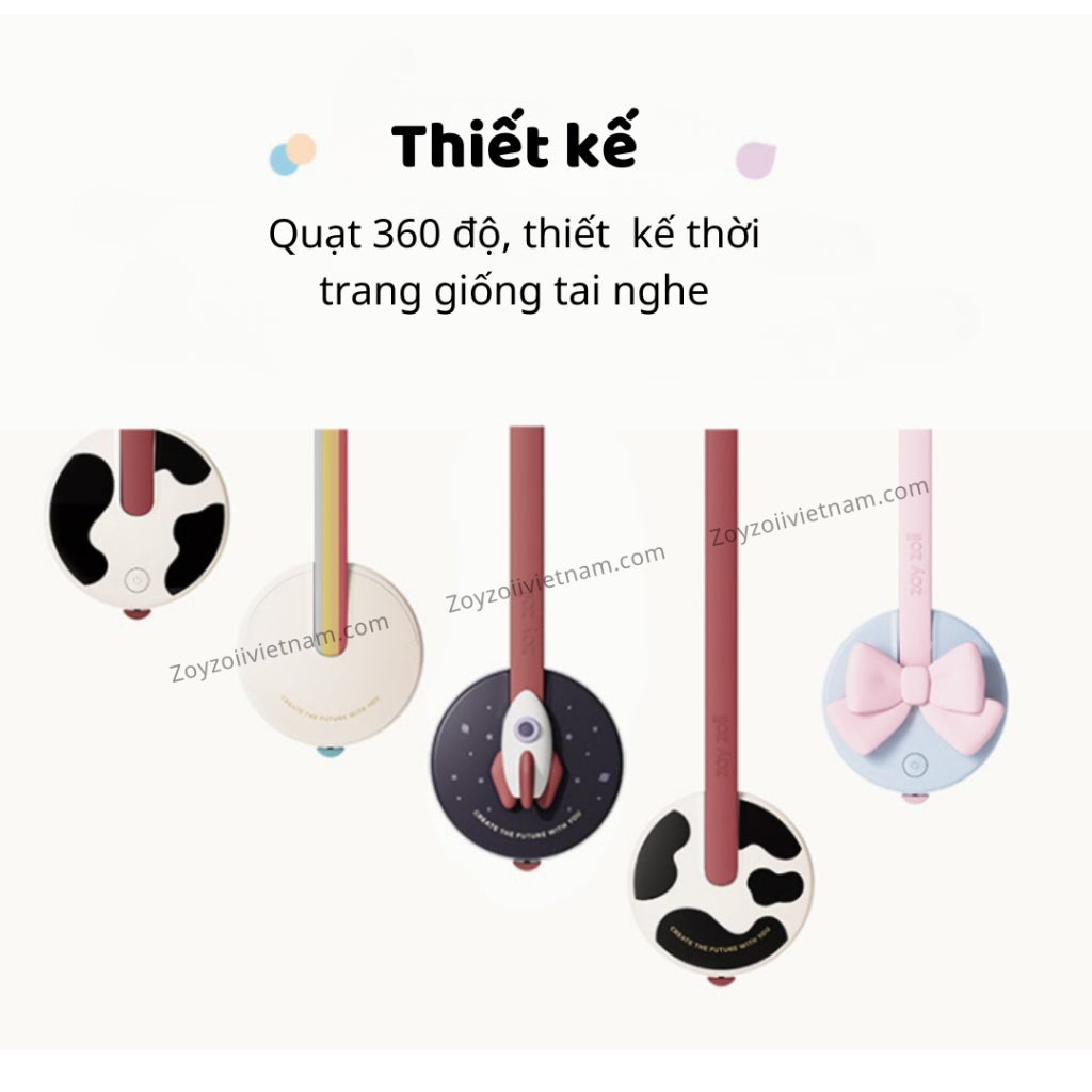 Quạt điện đeo cổ mini cho bé Zoyzoii Series Portable Neck Fan